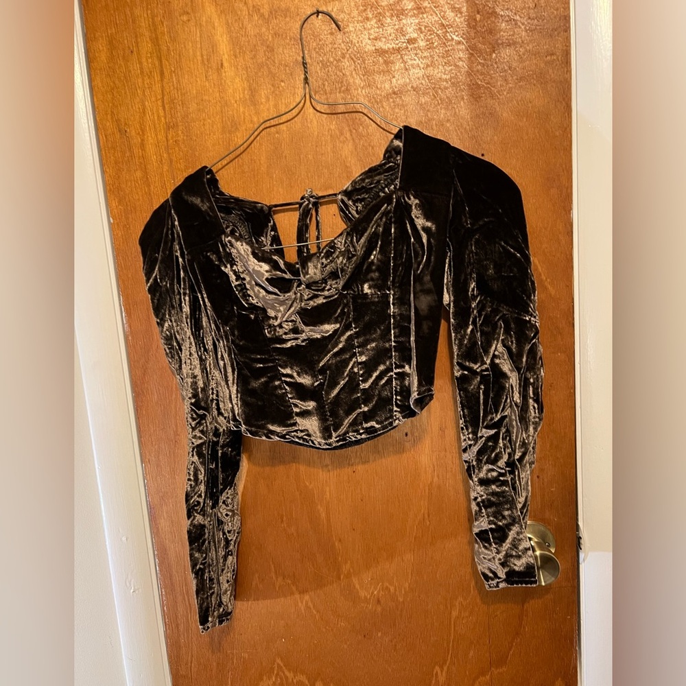 Free People Bridgette Velvet Top XS